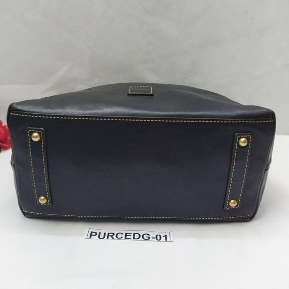 Dooney & Bourke Florentine Black Leather Tassel Zipper Closure Hobo Shoulder Bag - Picture 7 of 16